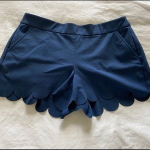 Navy Blue Candies Scallop Shorts